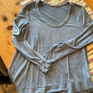 Soft Surroundings long sleeve lightweight tunic sweater, medium, blue